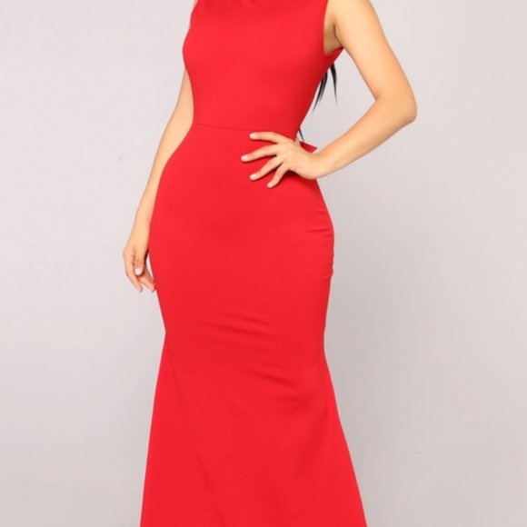 Fashion Nova Such A Lady Ruffle Dress, Bow & Ruffle, Red, XS, Deep V Back - Picture 6 of 6